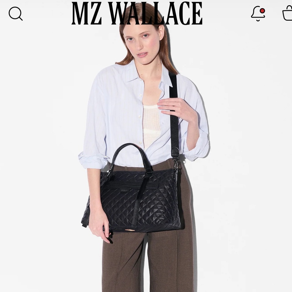 MZ Wallace medium park satchel Black Quilted Shoulder Bag nwt! New launch!